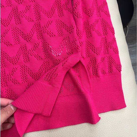 NWT - Michael Kors Women’s MK Logo Mesh Sweater - Size L - Picture 5 of 10